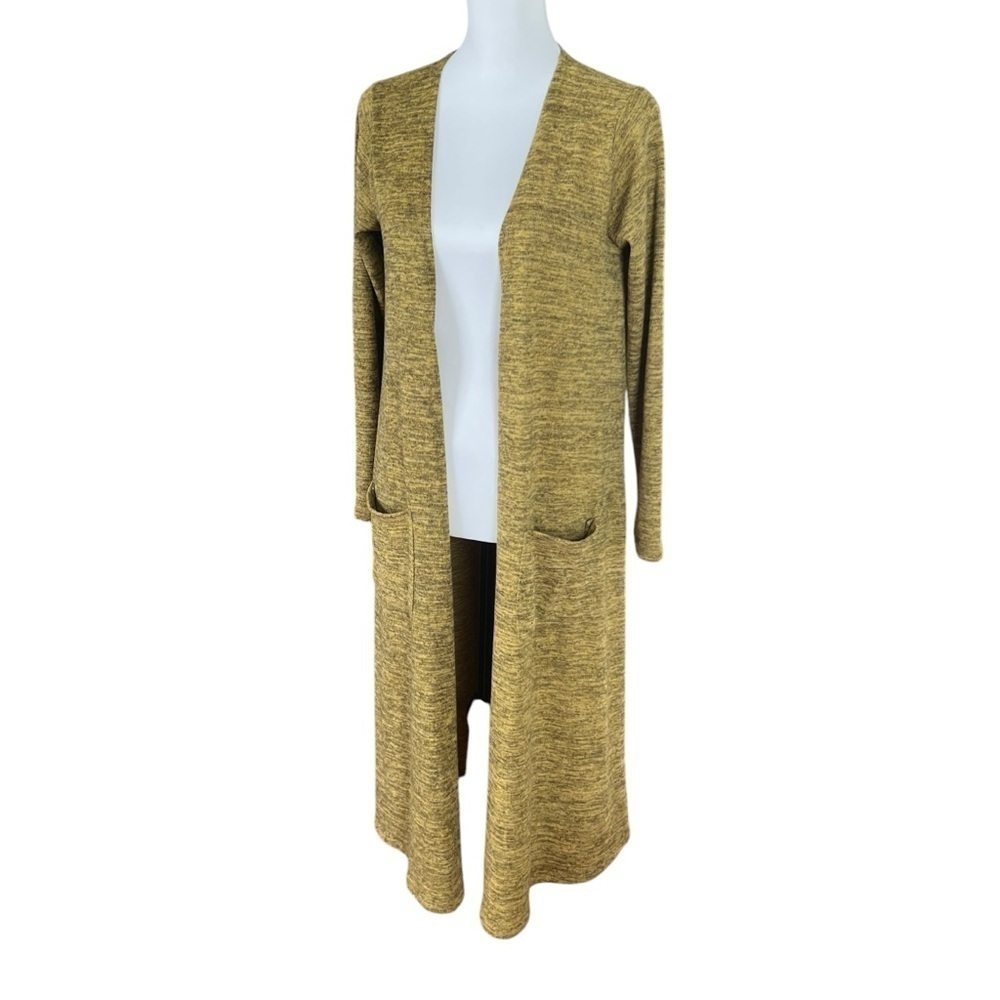 Lularoe Mustard Gold and Black Heather Sarah Duster women’s size small